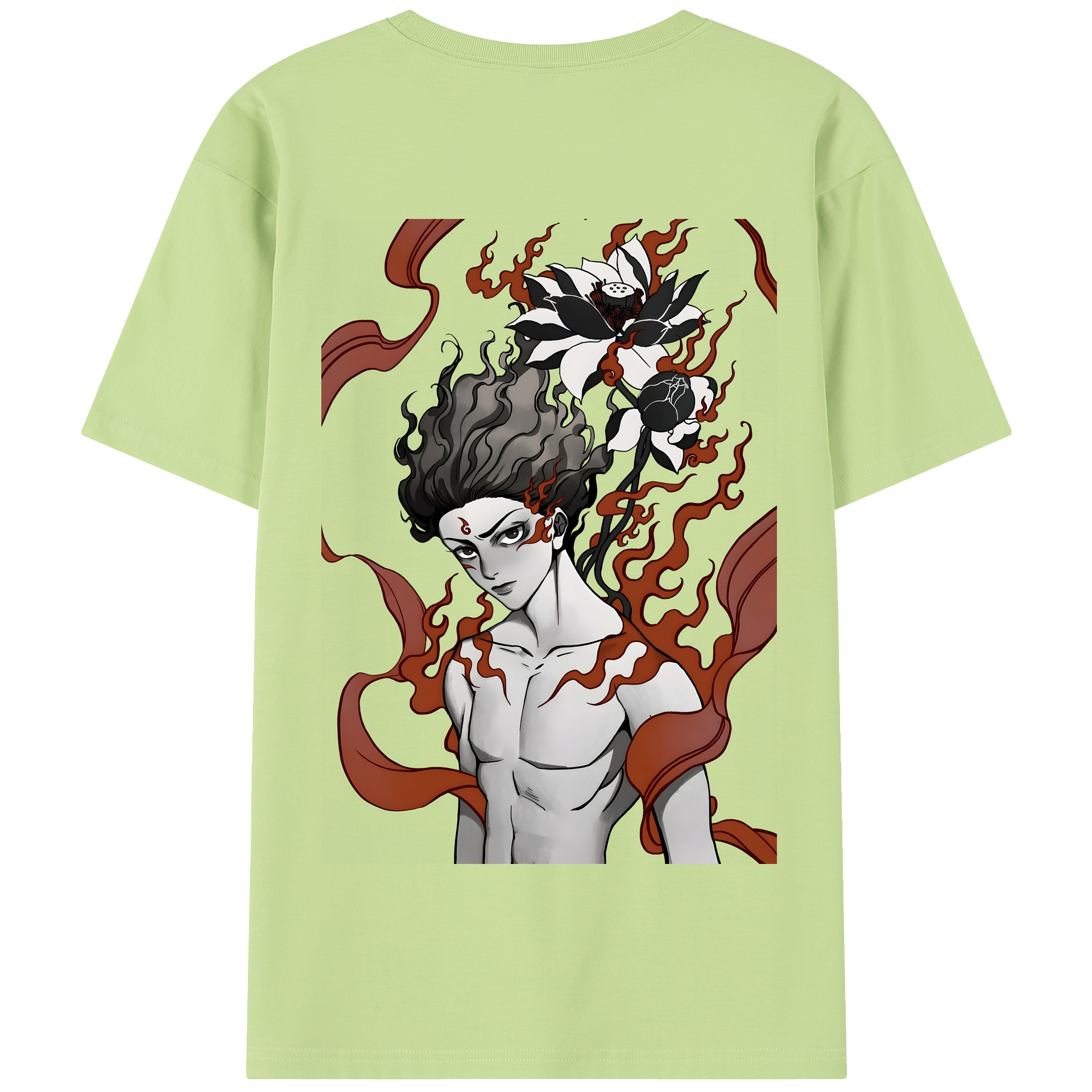 （画像用） Ne Zha 2 ナタ 魔童の大暴れ 綿100％半袖Tシャツ（背面プリント）